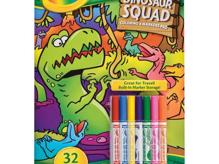 CRAYOLA DINOSAUR SQUAD COLOURING & MARKERS PAD 32 PAGES on Sale