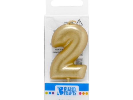 2 Mini Gold Numeral Candle Discount