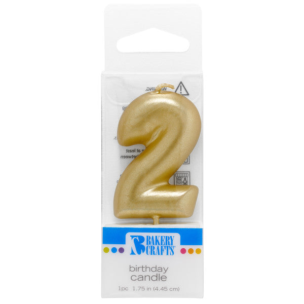 2 Mini Gold Numeral Candle Discount