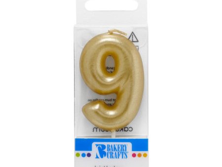 9 Mini Gold Numeral Candle For Discount