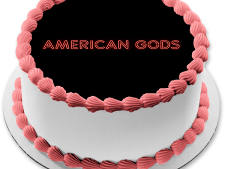 American Gods Logo Black Background Edible Cake Topper Image ABPID26981 For Cheap