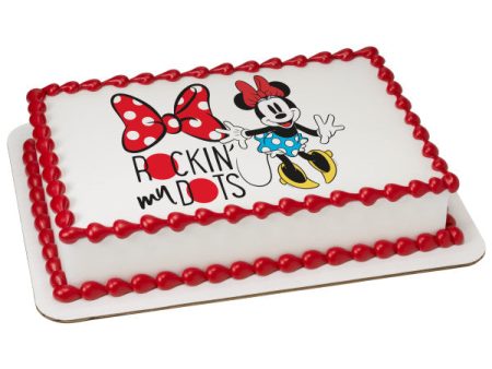 Mickey Mouse & Friends Minnie Rockin  My Dots Edible Cake Topper Image Cheap