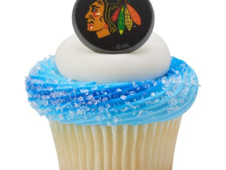 NHL® Chicago Blackhawks Team Puck Cupcake Rings Hot on Sale