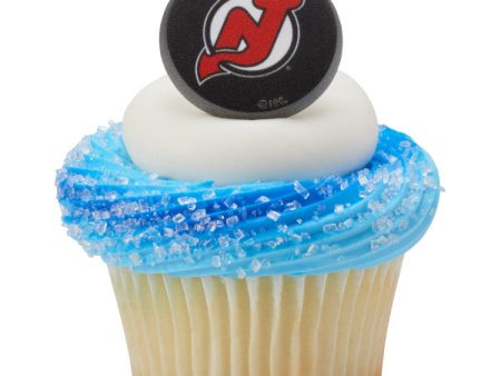 NHL® New Jersey Devils Team Puck Cupcake Rings Hot on Sale