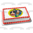 Justice League Superman Green Lantern Wonder Woman Batman Yellow Background Edible Cake Topper Image ABPID21930 Sale