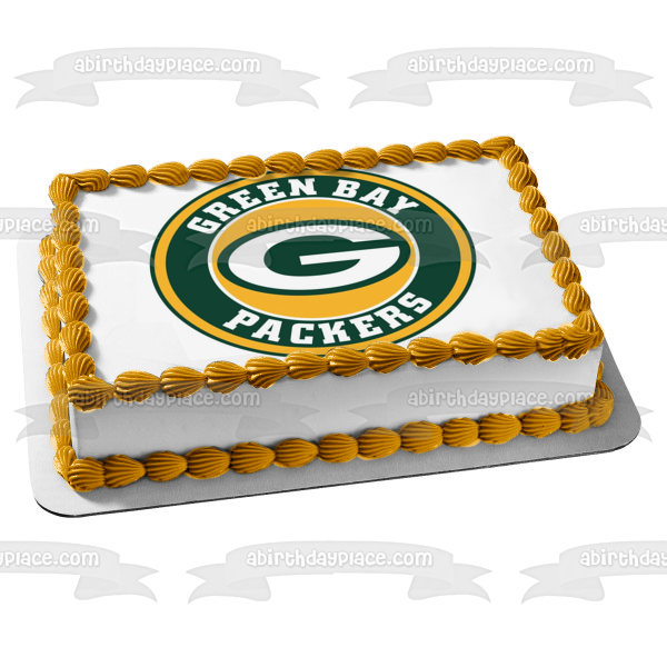 Green Bay Packers Logo NFL Green and Yellow Background Edible Cake Topper Image ABPID21989 Online