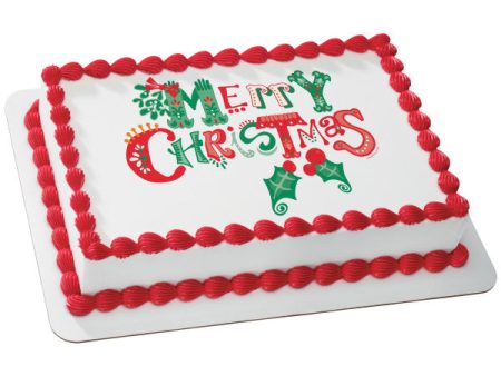 Merrymaking Merry Christmas Edible Cake Topper Image Online Hot Sale