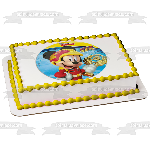 Disney Junior Mickey Mouse and the Roadster Racers Gold Trophy Edible Cake Topper Image ABPID21918 Online