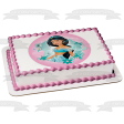 Disney Princess Jasmine Aladdin Flowers Hearts Pink Background Edible Cake Topper Image ABPID21893 For Sale