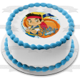 Jake and the Never Land Pirates Ahoy Mateys Pirate Skull Flag Edible Cake Topper Image ABPID21937 Hot on Sale