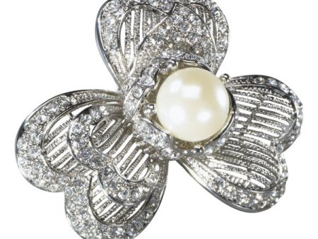 Petals & Pearl Brooch, 2  Diameter Special Occasion Decoration For Discount