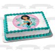 Disney Princess Jasmine Aladdin Flowers Hearts Pink Background Edible Cake Topper Image ABPID21893 For Sale