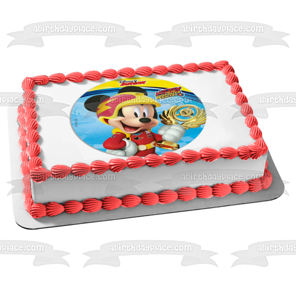 Disney Junior Mickey Mouse and the Roadster Racers Gold Trophy Edible Cake Topper Image ABPID21918 Online