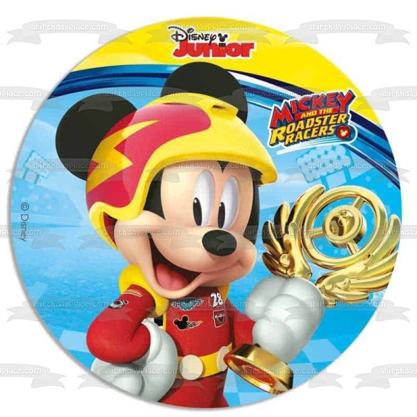 Disney Junior Mickey Mouse and the Roadster Racers Gold Trophy Edible Cake Topper Image ABPID21918 Online