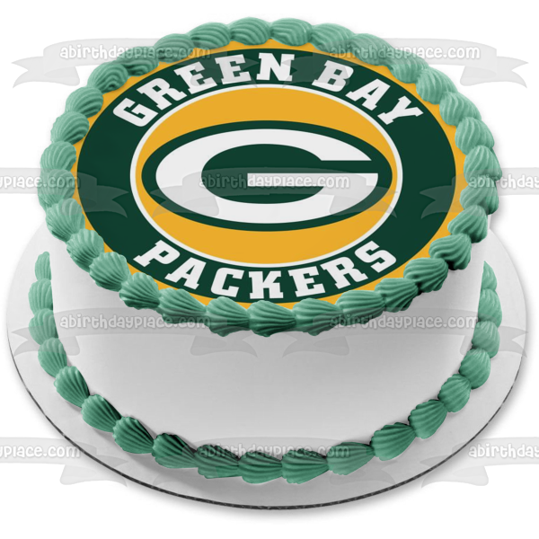 Green Bay Packers Logo NFL Green and Yellow Background Edible Cake Topper Image ABPID21989 Online