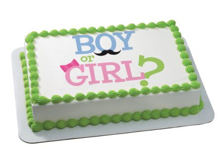 Boy or Girl Edible Cake Topper Image on Sale