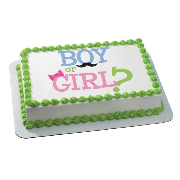 Boy or Girl Edible Cake Topper Image on Sale