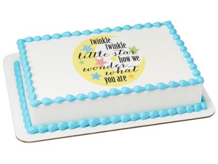 Twinkle Moon & Stars Edible Cake Topper Image Fashion