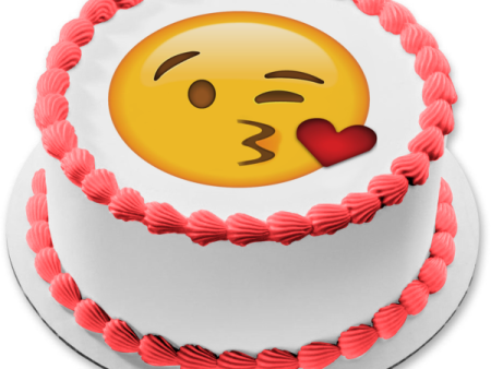 Kiss Emoji Heart Edible Cake Topper Image ABPID21900 For Discount