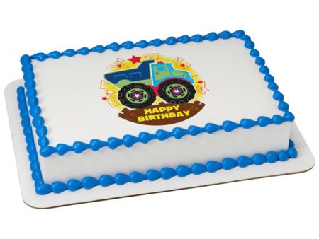 Happy Birthday Truck Edible Cake Topper Image Cheap