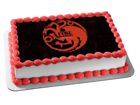 Game of Thrones House Targaryen Emblem Fire and Blood Edible Cake Topper Image ABPID26945 Discount