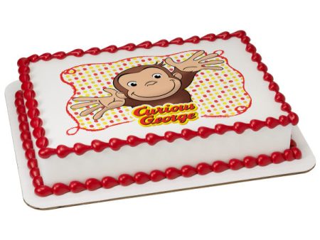 Curious George® Let s Celebrate Edible Cake Topper Image Cheap