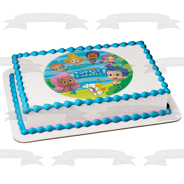 Bubble Guppies Log Gil Molly Deema Goby Oona Nonny Ocean Background Edible Cake Topper Image ABPID21904 Discount