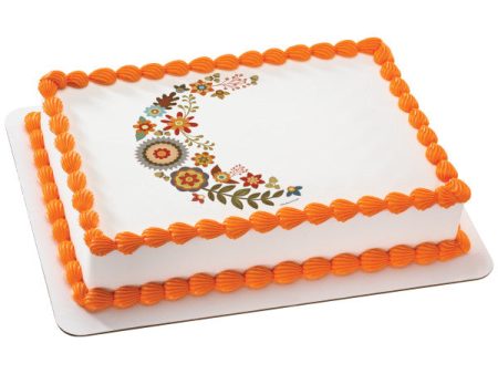 Autumn Flowers Edible Cake Topper Image Sale