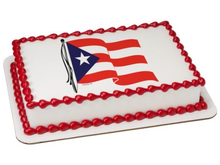 Puerto Rican Flag Edible Cake Topper Image For Cheap